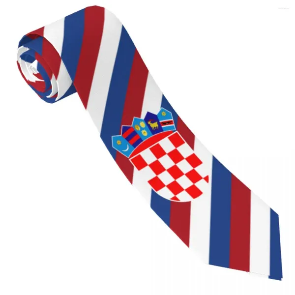 Fliegen Kroatien Flagge Emblem Krawatte Streifen Alltagskleidung Party Hals Männer Frauen Klassisch Lässige Krawatte Accessoires Modekragen