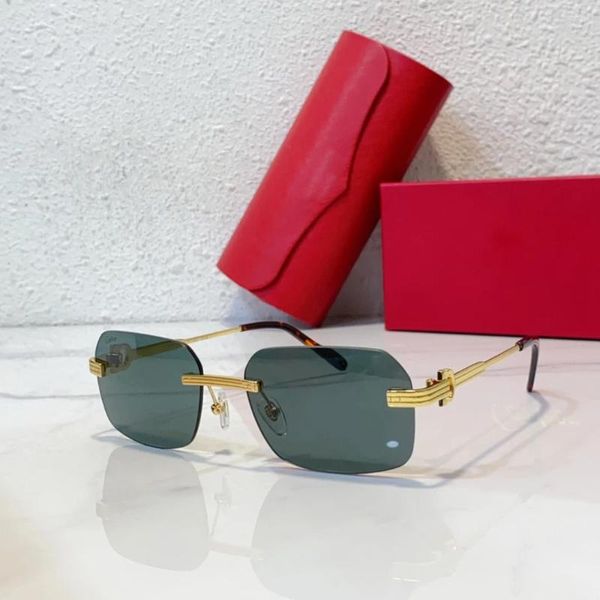 Sonnenbrille 2024 Farben 0271 Retro rahmenloser Warenkorb Modische elegante bequeme UV400-Brille
