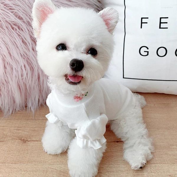 Köpek Giyim Bahar Sonbahar Giysileri T-Shirt Pijama Kedi Köpek Küçük Kostüm Tişört Yorkie Pomeranian Shih Tzu Maltese Giyim