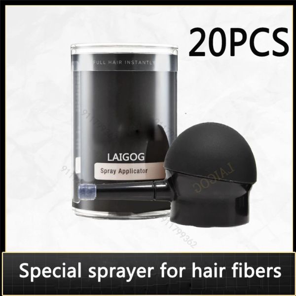 Produtos 20 pçs spray de cabelo portátil construção de cabelo fibra em pó spray aplicador extensão bocal bomba para perda de cabelo aplicador de fibra de cabelo