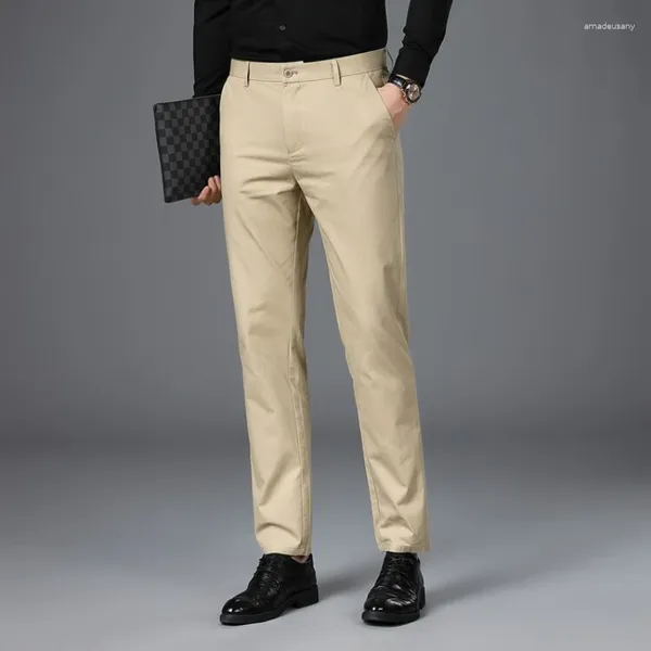 Abiti da uomo 2024 Pantaloni casual Pantaloni da lavoro in cotone Slim Fit Nono Skinny Smart