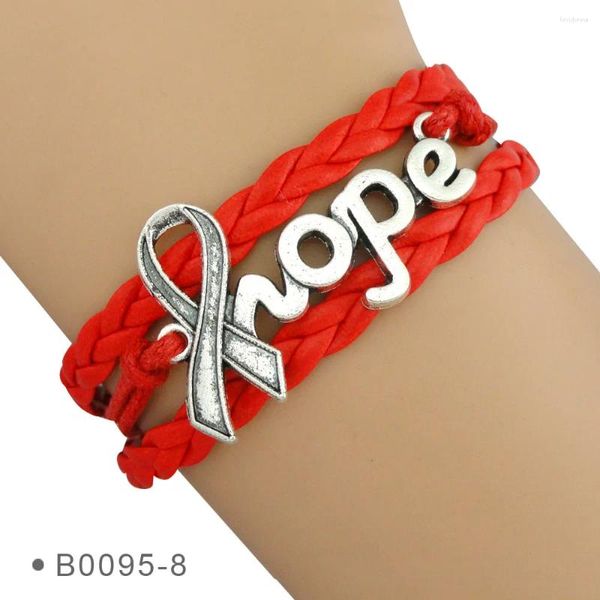 Charm-Armbänder, rotes Hoffnungsband, Modeschmuck, Geschenk-Tropfen