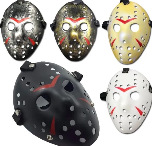 wholesale Maskerade-Masken Jason Voorhees Maske Freitag der 13. Horrorfilm Hockey-Maske Gruseliges Halloween-Kostüm Cosplay Kunststoff-Party ZZ