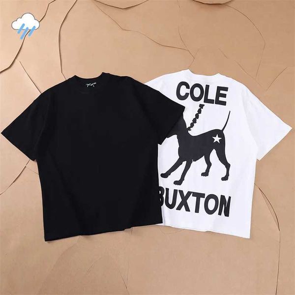 Camisetas masculinas 2024 verão de estilo extra grande masculino 1 1 tag Pet Dog Print Cole Buckston T-shirt Casual Moda Hip Hop