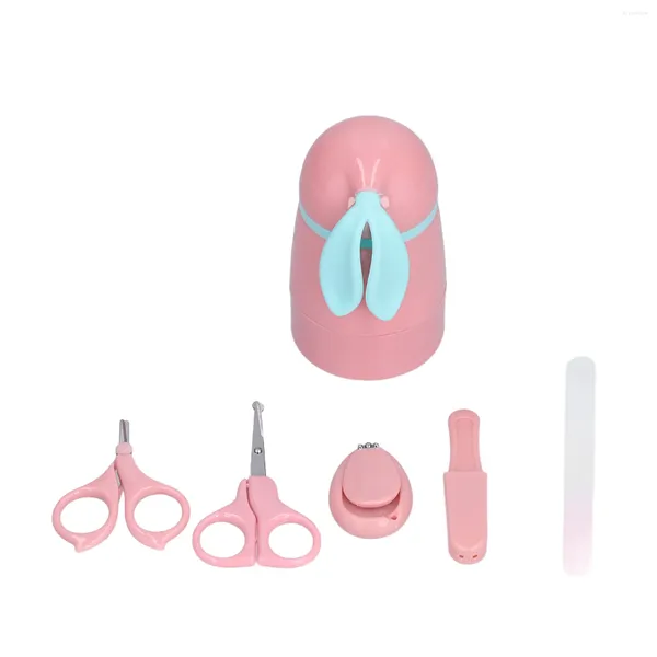 Borse portaoggetti Kit per unghie per bambini Set carino per pedicure in acciaio inossidabile ABS facile da usare con custodia per neonati