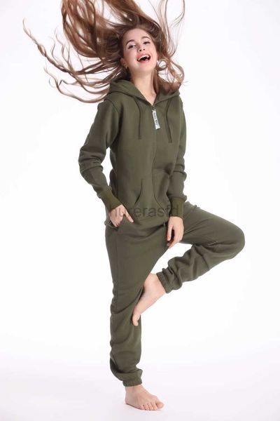 Felpe con cappuccio da uomo Felpe Nordic Way Army Green One Piece tuta con cappuccio in pile con zip pagliaccetto 24318