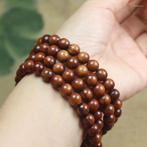 Strand Indonesia Big Leaf Huanghuali Legno Buddha Perline Ornamento Bracciale da 8 mm