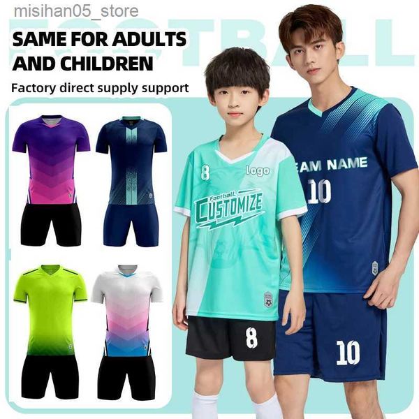 Trikots Neues Fußballtrikot für Herren und Damen, schnell trocknend, professionelle Uniform für Erwachsene und Kinder, Sporthemd für fünf Personen, Trainingsset, individuelles Set Q240318