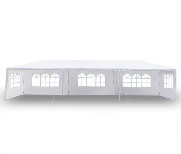 10x30Ft 8 Seiten 2 Türen Outdoor-Überdachung Party-Hochzeitszelt Weiß 3x9m Pavillon-Pavillon mit Spiralrohren Artikel Outdoor-Überdachung Par5952872