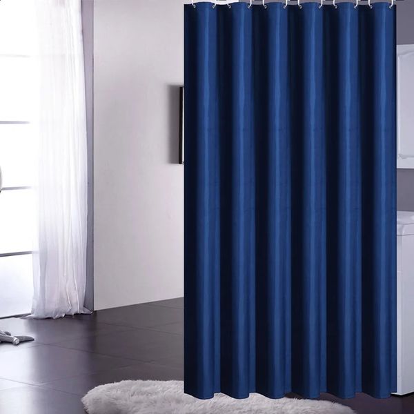 Azul marinho cortinas de chuveiro à prova dwaterproof água sólida banho cortinas para banheira do banheiro grande ampla cobertura banho 12 ganchos rideau de bain 240313