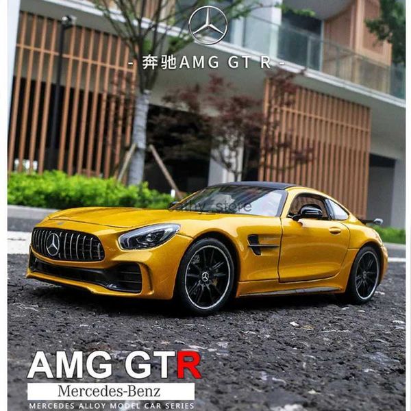 Diecast Model Cars WELLY 1 24 Mercedes-Benz AMG GT R Alloy Metal Diecast Cars Modelo Inital Toy Car Crianças Menino Brinquedos coleção ferramentas de brinquedo presente B551L2403