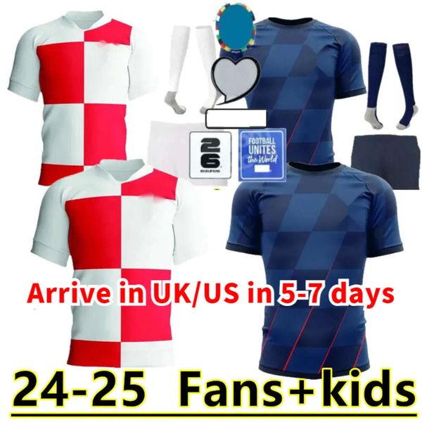 2025 New Croacia MODRIC Fußballtrikots National MANDZUKIC PERISIC KALINIC 2024 Euro Cup Fußballtrikot KOVACIC Rakitic Kramaric Männer Kinder Kit Uniformen