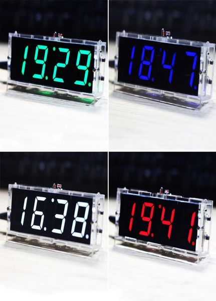 Despertador digital dígito diy kit de relógio eletrônico módulo led controle luz temperatura data hora exibição grande tela para mesa desktop6560612
