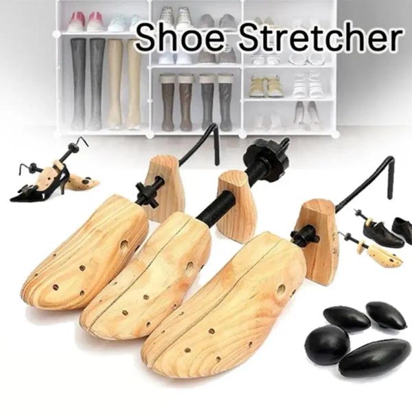 Árvores de madeira maca sapatos árvore shaper rack unisex sapato para mulher homem ajustável bombas de madeira botas expansor árvores tamanho acessórios