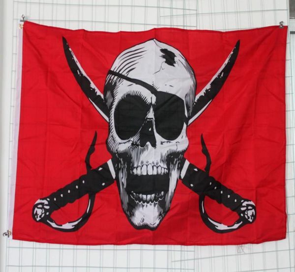 Bandiera Pirata 3X5 ft personalizzata Teschio e Croce Ossa Incrociate Jolly Roger FP149920139