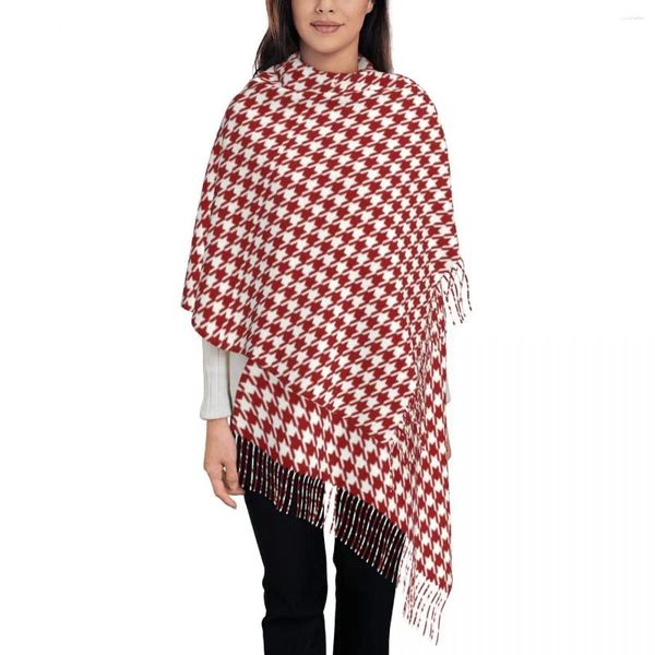 Sciarpe Sciarpa da esterno Autunno Scialli pied de poule e avvolgere Rosso Bianco Personalizzato Foulard fai da te Uomo Donna Testa retrò