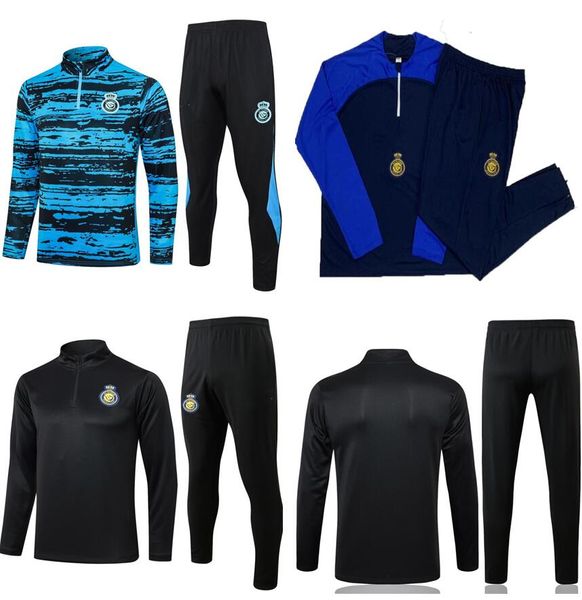 2024 2025 Riyadh Tuta da uomo kit giacca da calcio 24 25 Riyadh Ronaldo mezza tuta da allenamento da jogging Survetement TRACKSUIT maglia da calcio