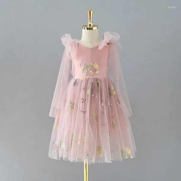 Mädchen Kleider 2024 Farbe Baby Mädchen Geburtstag Kleid Schmetterling Stickerei Bögen Träger Kleidung Schöne Kinder Mode Sommer Strand Kostüm