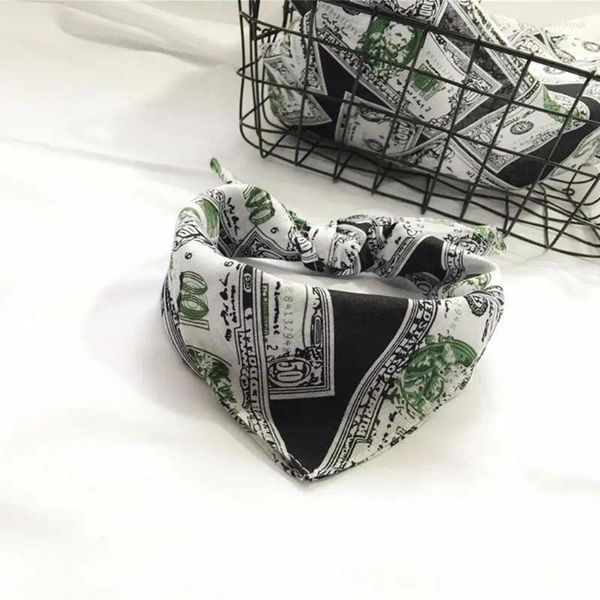 Sciarpe Hip Hop Soldi Bandana Sciarpa per capelli Avvolgere il polso per la testa Fazzoletto quadrato