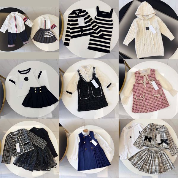 Meninas bebê crianças vestido crianças roupas de grife 2t saia conjuntos de algodão infantil conjuntos de roupas tamanhos 90-160 arcswcx