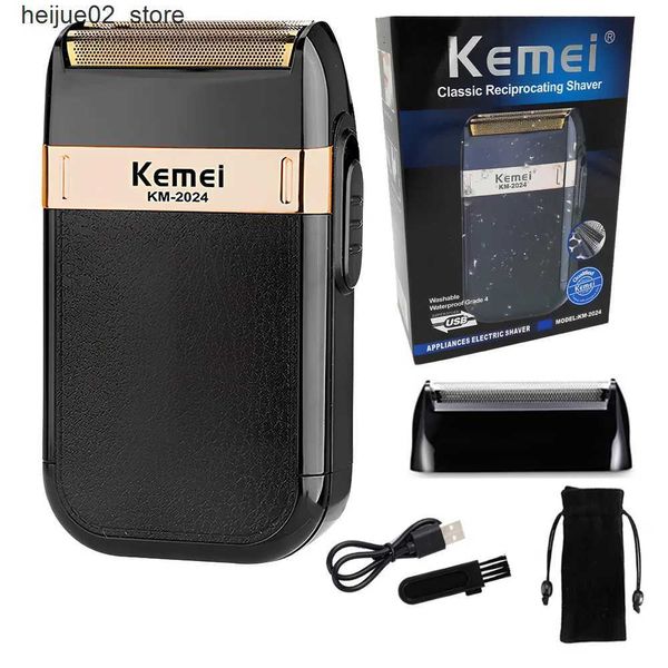 Rasoi elettrici Originale Kemei Uomo Rasoio Ricaricabile Impermeabile Rasoio Elettrico Barba Macchina Rasoio Elettrico Calvo KM-2024 Extra Mesh Q240318