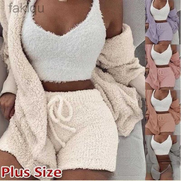 Seksi pijama moda pazen kadife pijama set seksi mahsul üst+şort+3 adet 3 adet takım elbise pijama ev kıyafetleri pijamalar 24318