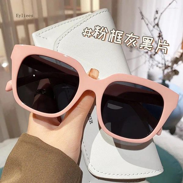 Sonnenbrille Vintage Cat Eye Frauen Marke Designer Quadrat Sonnenbrille Retro Schildkröte Dekor Rechteck Großen Rahmen Schatten Brillen Weiblich