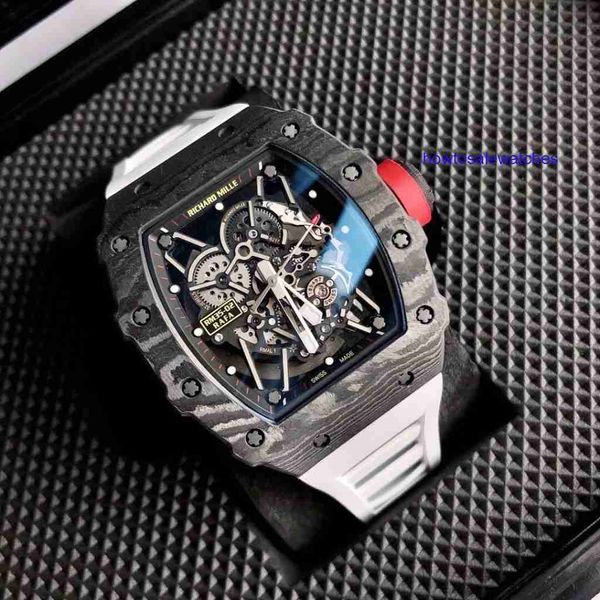 Güzel saat RM Watch Wristwatch RM35-02 Swiss Swiss Otomatik Hareket Safir Ayna İthal Kauçuk Kayış Kronograf