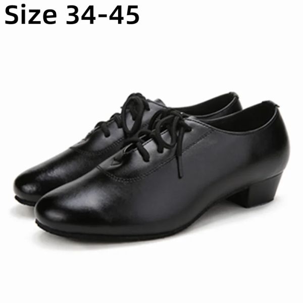 Sapatos 2022 Men fosco preto filhos menino menino baile de baile sapatos de dança tango sapatos latinos salto 3cm 4cm mulheres homens garotos garotos de dança sapatos de dança