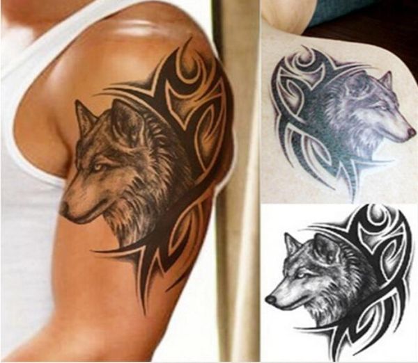 15 Stück Wassertransfer Fake Tattoo Wasserdicht Temporäre Tattoos Aufkleber Männer Frauen Wolf Tattoo Flash Tattoo 1219cm9271094