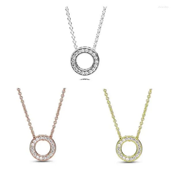 Pingentes originais corações radiantes para sempre collier com colar de cristal para mulheres 925 prata esterlina grânulo charme moda jóias