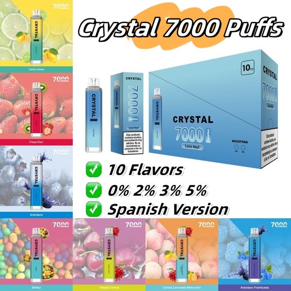 IMINI Packaging spagnolo 7000 sbuffi Crystal Vape Pen Bar Sfuttle 1300Mah Batteria 20mg Nic Resistenza soffia 9000 8000 10000 5000 12k 12k Spedizione gratuita in Spagna Paesi Bassi