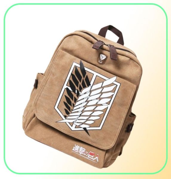 Attack on Titan Zaino Uomo Donna Canvas Japan Anime Stampa Borsa da scuola per adolescenti Borse da viaggio Mochila Galaxia LJ2102036255357