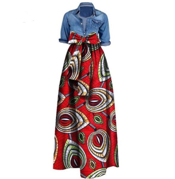 Vestidos estampados africanos para mulheres 2019 notícias saias de tecido cera tradicional dashiki bazin plus size festa moda roupas africanas2056130