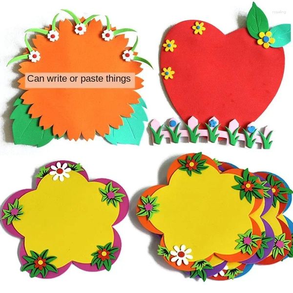 Confezione regalo rotonda quadrata stella cuore foglia erba cartone animato Po cornice adesivi murali in schiuma pesca EVA bambini fatti a mano decorativi fai da te