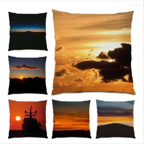 Kissen natürliche Sonnenuntergang Feuerwolken werfen Abdeckungen Personalized Wohnzimmer Dekoration Cover 45x45 Wohnkultur Velvet E0801