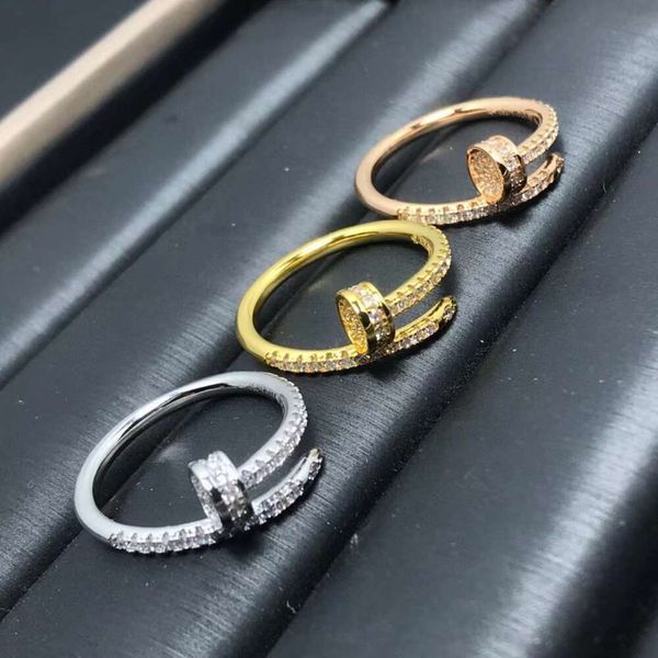Parafuso, carter anéis de unha Light Luxury clássico anel de unhas temperamento feminino titânio aço de pulseira incolor para melhores amigos 8qz2