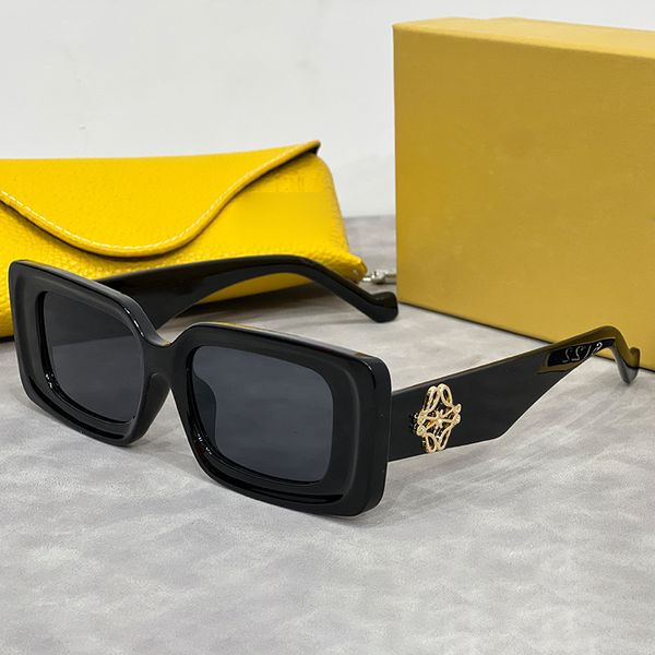 Damen-Herren-Sonnenbrille, Designer-Sonnenbrille für Damen, luxuriöse Patten-Brille, rechteckige Linse, Sonnenbrille, bunte Brille, Straße, Outdoor, UV400
