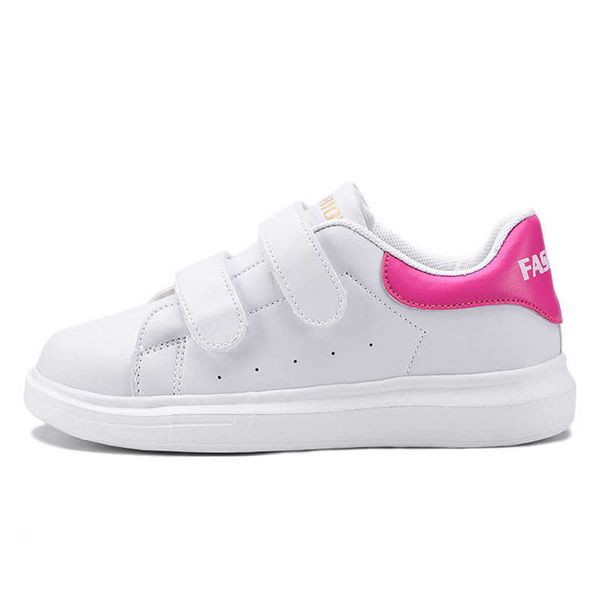 HBP Non-Brand Unisex-Schuhe für Kinder, Jungen und Mädchen, lässige Turnschuhe für den Großhandel, koreanischer Stil, Hakenschlaufe, Weiß