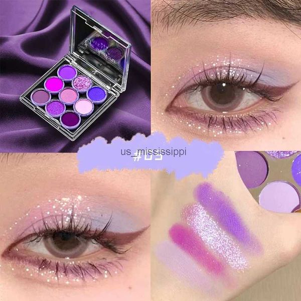 Sombra de olho DIKALU 9 cores maquiagem festa sombra paleta brilhante roxo sombra paleta marrom shimmer brilho fosco tons néon pigmentos l2403