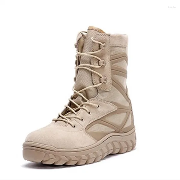 Sapatos de fitness ue 39-45 homens acampamento ao ar livre caminhadas trekking primavera combate tático militar traing botas de tubo alto pesca montanhismo