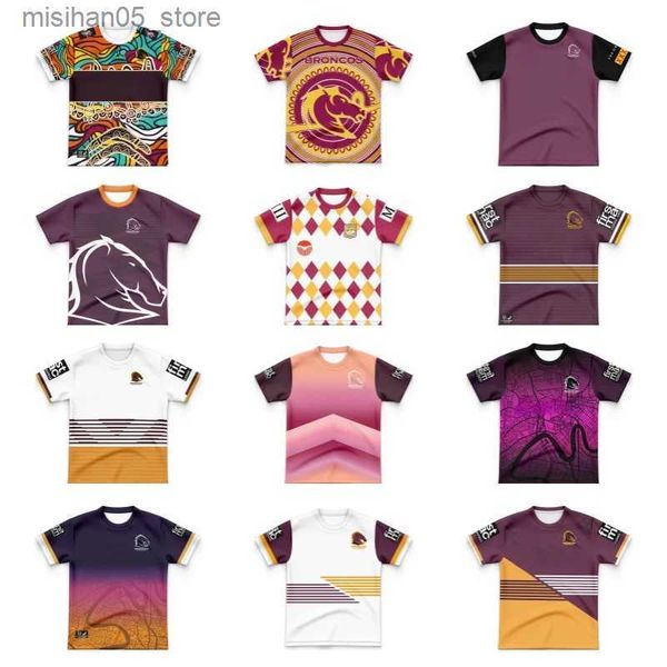 Jerseys 2023 2024 Kids Brisbane Broncos Rugby Jersey Home Away Retro Rugby Camisa Q240318