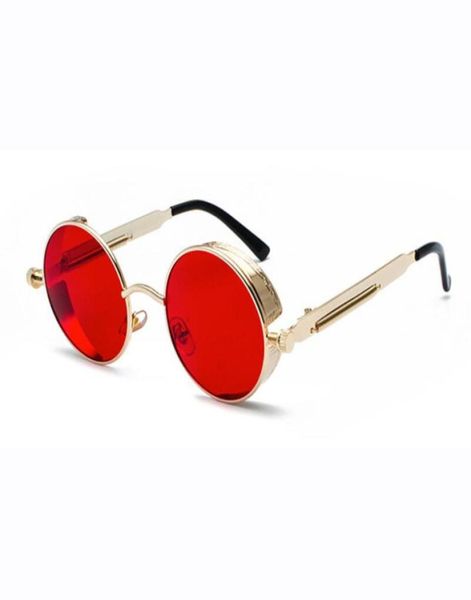 Moda Steampunk Occhiali da sole Uomo Donna Designer Outdoor Driving Shades Punk Lunette Occhiali Gardient Personalità Occhiali da sole per Un9645896