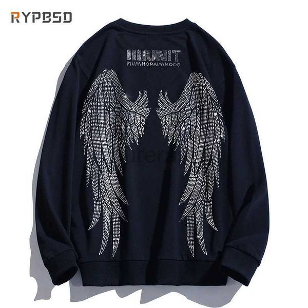 Felpe con cappuccio da uomo Felpe Street Fashion Diamond Angel Wings Felpe Casual Felpe coreane oversize Hip Hop Unisex 24318