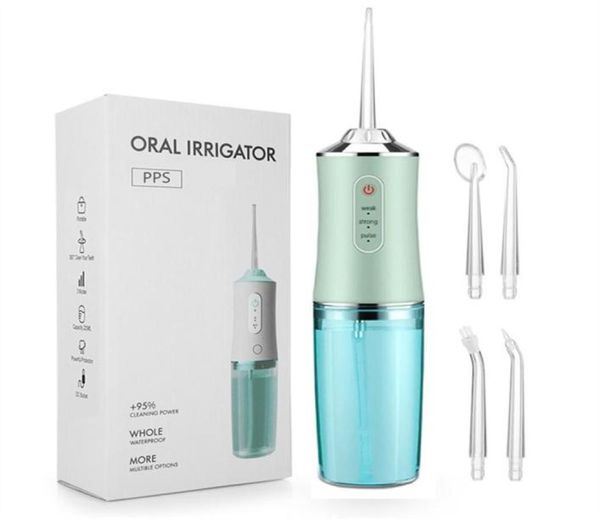 Perfurador de dente elétrico portátil para higiene oral portátil 220ML Capacidade 3 Modelo 360 ° Limpe seus dentes Branco Rosa Verde 3 cores 21412073782