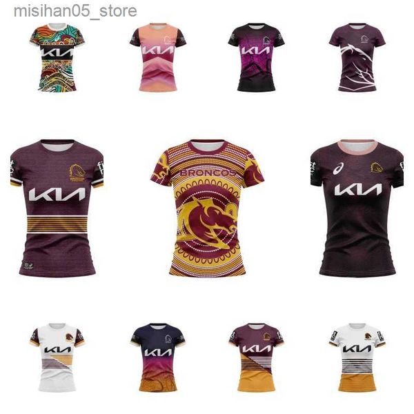 Trikots 2023-24 DAMEN Brisbane Broncos Home / Away / Indigenous / Anzac / Singlet Rugby Jersey Q240318