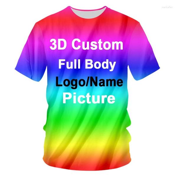 Camisas masculinas personalizadas sua camisa 3d exclusiva para homens moda hip hop o-pescoço manga curta tops abstrato harajuku camisetas homem roupas