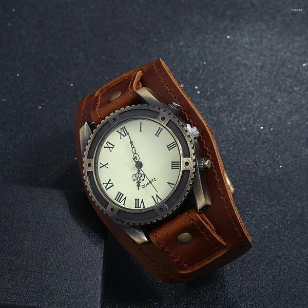 Relógios de pulso moda masculina relógio de pulso vintage clássico redondo dial masculino pulseira de couro relógios de quartzo para homens relojes para hombres