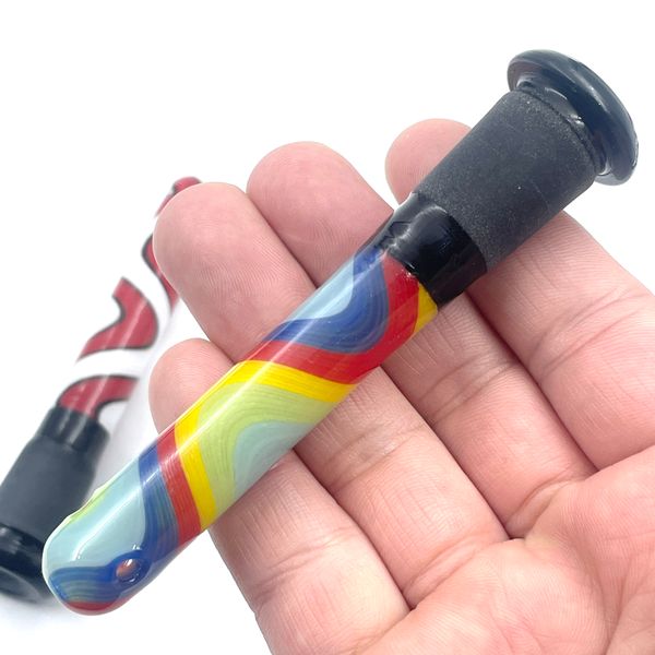 2024 Downstem de vidro 14mm 18mm Masculino Feminino Haste Drop Down Adaptadores Hookahs para Bongos de Água Dab Rigs