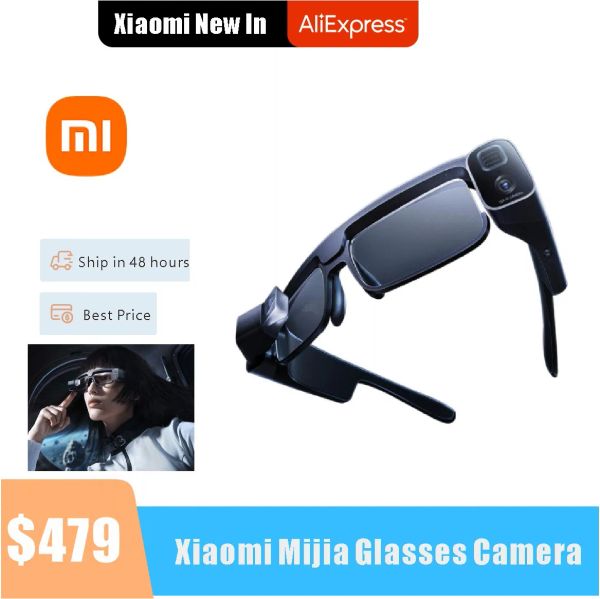 Controllo Xiaomi Occhiali Fotocamera Mini Cam 1X15X Zoom ibrido AR Sistema di visualizzazione ottica Monitoraggio HAF Memoria incorporata con l'app Mijia Glasses